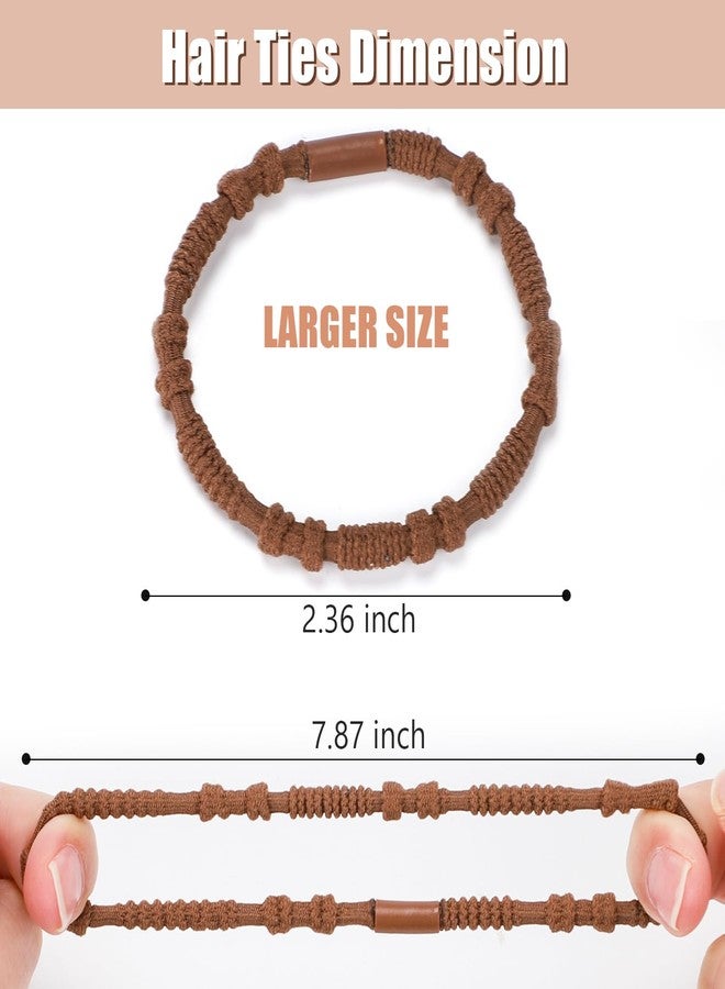 WantGor Boho Hair Ties, 20 PCS Hair Bands 4 Styles Neutral Hair Ties 2.36inch Cute Ponytail Holders Elastic Boho Hair Bracelets for Women Thick Thin Long Curly - Image 3